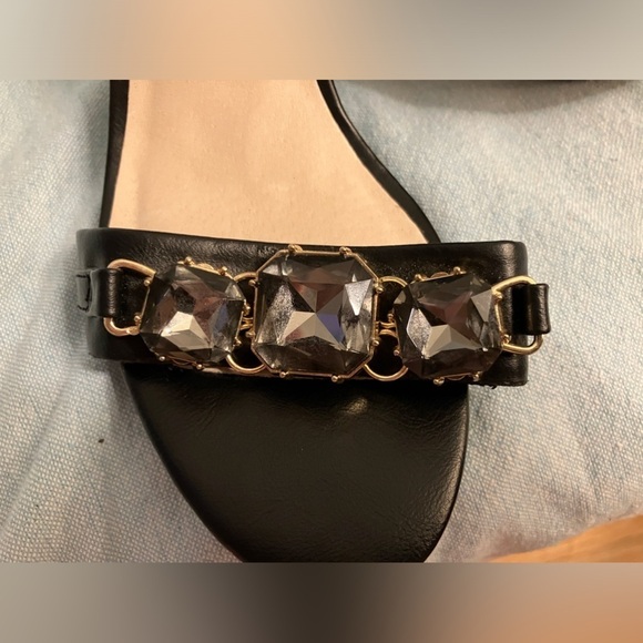 Aldo Black Heels Pumps Leather with Jewels Size 9 - Picture 2 of 10